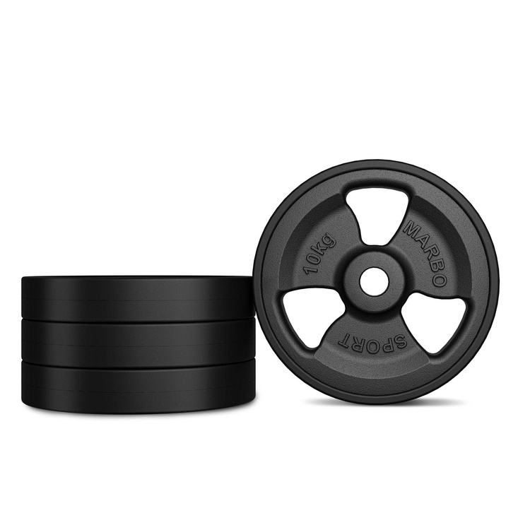 SPORTNOW Hantelscheiben-Set – 2x5 Kg, 2x10 Kg, 2x15 Kg, Gummiert, Mit 5 Cm Loch Und Grifflöchern – Für Krafttraining Zu Hause Oder Im Gym