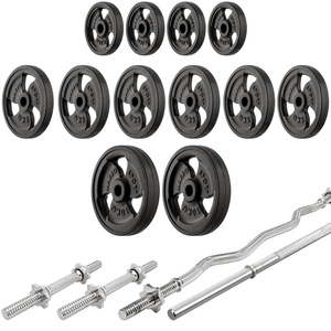 Set MH8_125KG_KIER_G | beidseitig verstellbare Hantelbank + Langhantelständer + Hantelstangen/Hantelscheiben Set 83 kg - Marbo Sport