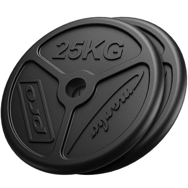 Olympia Guss Hantelscheiben-Set Gewichte mit ø50/51 mm Bohrung | Set 50 kg / 2 x 25 kg - Marbo Sport