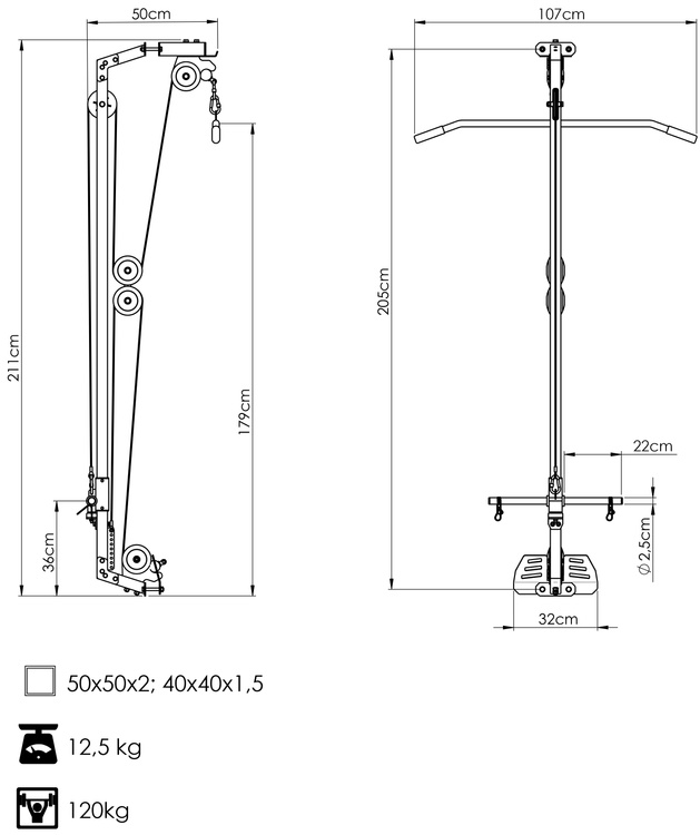 Latzug für Rack MS-W107 2.0 – Marbo Sport