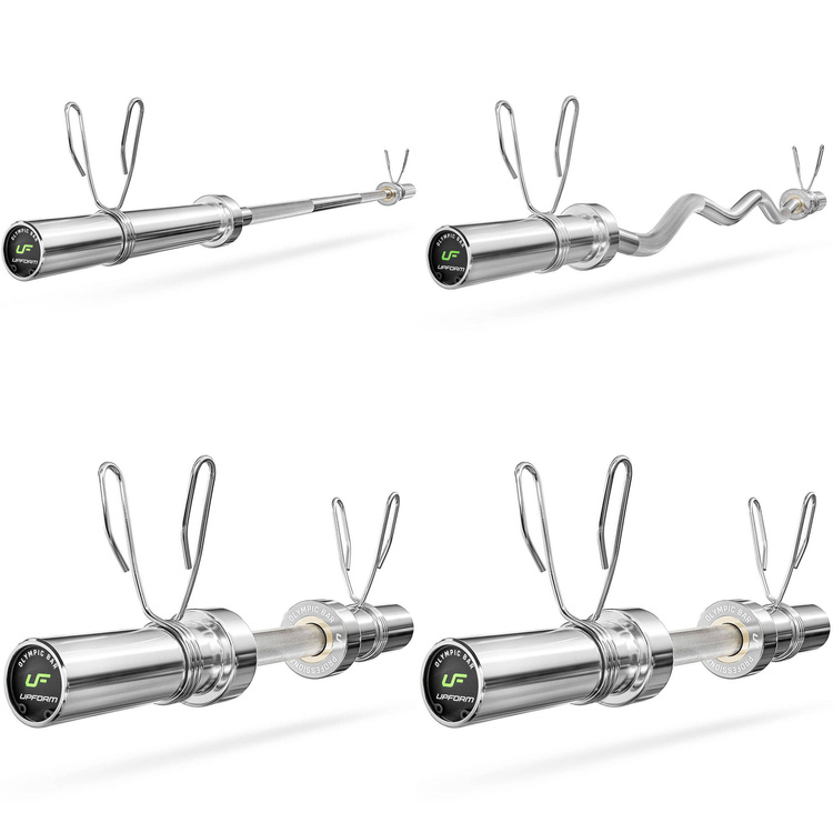 Set 65kg | olympische Langhantelstange 180 cm + leicht gebogene SZ-Curlstange 120 cm + 2x Kurzhantelstange 50 cm + Hantelscheiben 2x5kg, 6x2,5kg, 4x1,25kg - Marbo Sport