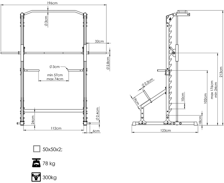 Smith-Maschine mit Linearlagern MS-U117 2.0 - Marbo Sport