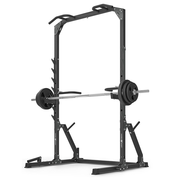 Squat Half-Rack mit Klimmzugstange mit Rack und Dip-Station + Landminenaufsatz MS-U115 2.0 - Marbo Sport
