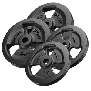 Tri-Grip Guss Hantelscheiben-Set Gewichte mit ø30/31 mm Bohrung | Set 30 kg / 2 x 10 kg + 2 x 5 kg - Marbo Sport