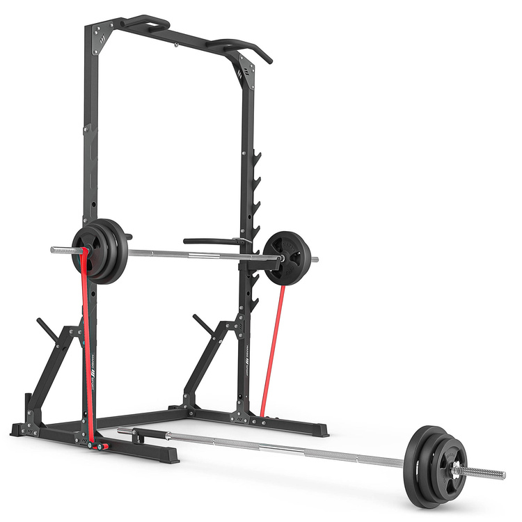 Squat Half-Rack mit Klimmzugstange mit Rack und Dip-Station + Landminenaufsatz MS-U115 2.0 - Marbo Sport