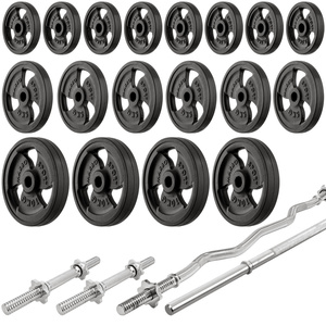 Set MH19_141KG_KIER_G | verstellbare Hantelbank + höhenverstellbarer Hantelständer + Stangen- und Hantelscheiben gummiert Set 113 kg - Marbo Sport