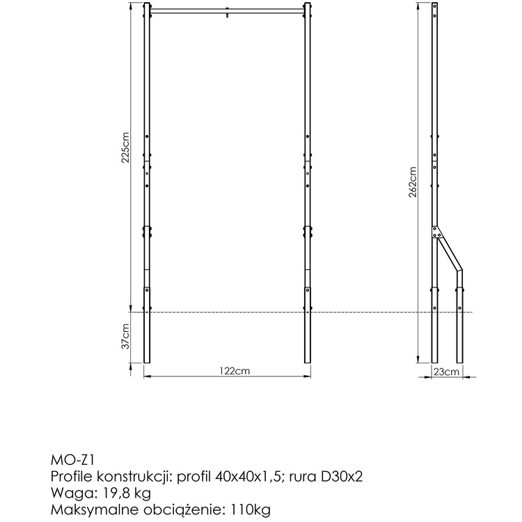 Outdoor Klimmzugstange mit Boxsackhalterung MO-Z1 - Marbo Sport