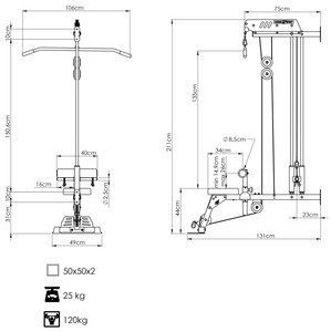 Latzug mit Sitz und Fußstütze MS-W104 2.0 - Marbo Sport