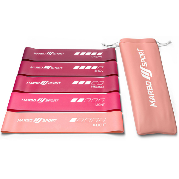 Widerstandsbänder Gummi 5er Set (Rosa) 600x50mm - Marbo Sport