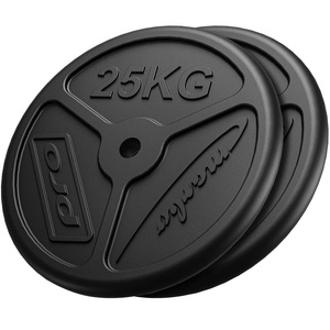 Slim Guss Hantelscheiben-Set Gewichte mit ø30/31 mm Bohrung | Set 50 kg / 2 x 25 kg - Marbo Sport