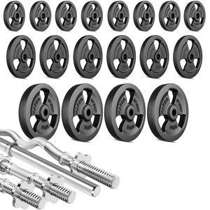 verstärkte Hantelstange- und Hantelscheiben Set 113 kg - Marbo Sport