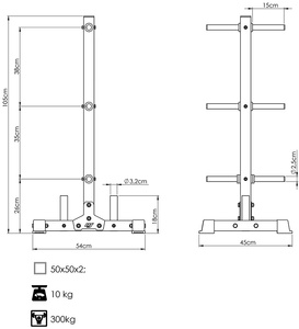 Hantelscheibenständer mit Stangenhalter MS-S103 2.0 - Marbo Sport