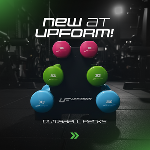 Vinyl-Fitness-Hantelset 12 kg mit Ständer – UpForm