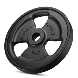 Tri-Grip gummierte Guss Hantelscheiben-Set Gewichte mit ø30/31 mm Bohrung | Set 29 kg / 4 x 5 kg + 2 x 2,5 kg + 4 x 1 kg - Marbo Sport