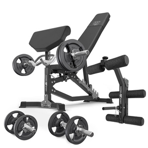 Set MS39_2.0_42KG | Doppelseitige Bank + Curl Pult + Beinpresse + Stangen- und Hantelscheiben Set 42kg - Marbo Sport