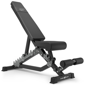 Set MS34_2.0_113KG_G | Doppelseitige Bank + Hantelablage (2 Stück) mit Sicherung + Stangen- und Hantelscheiben gummiert Set 113 kg - Marbo Sport