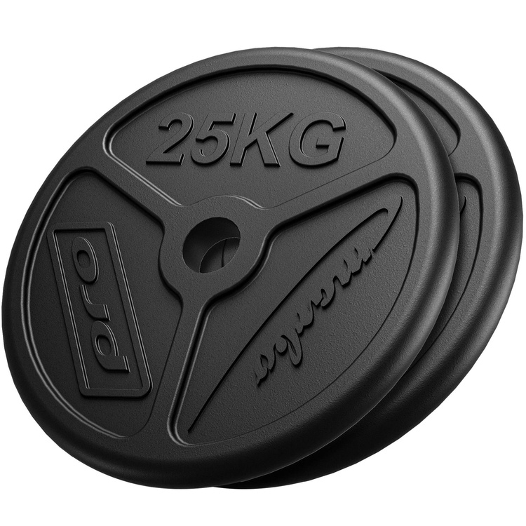 Olympia Guss Hantelscheiben-Set Gewichte mit ø50/51 mm Bohrung | Set 50 kg / 2 x 25 kg - Marbo Sport