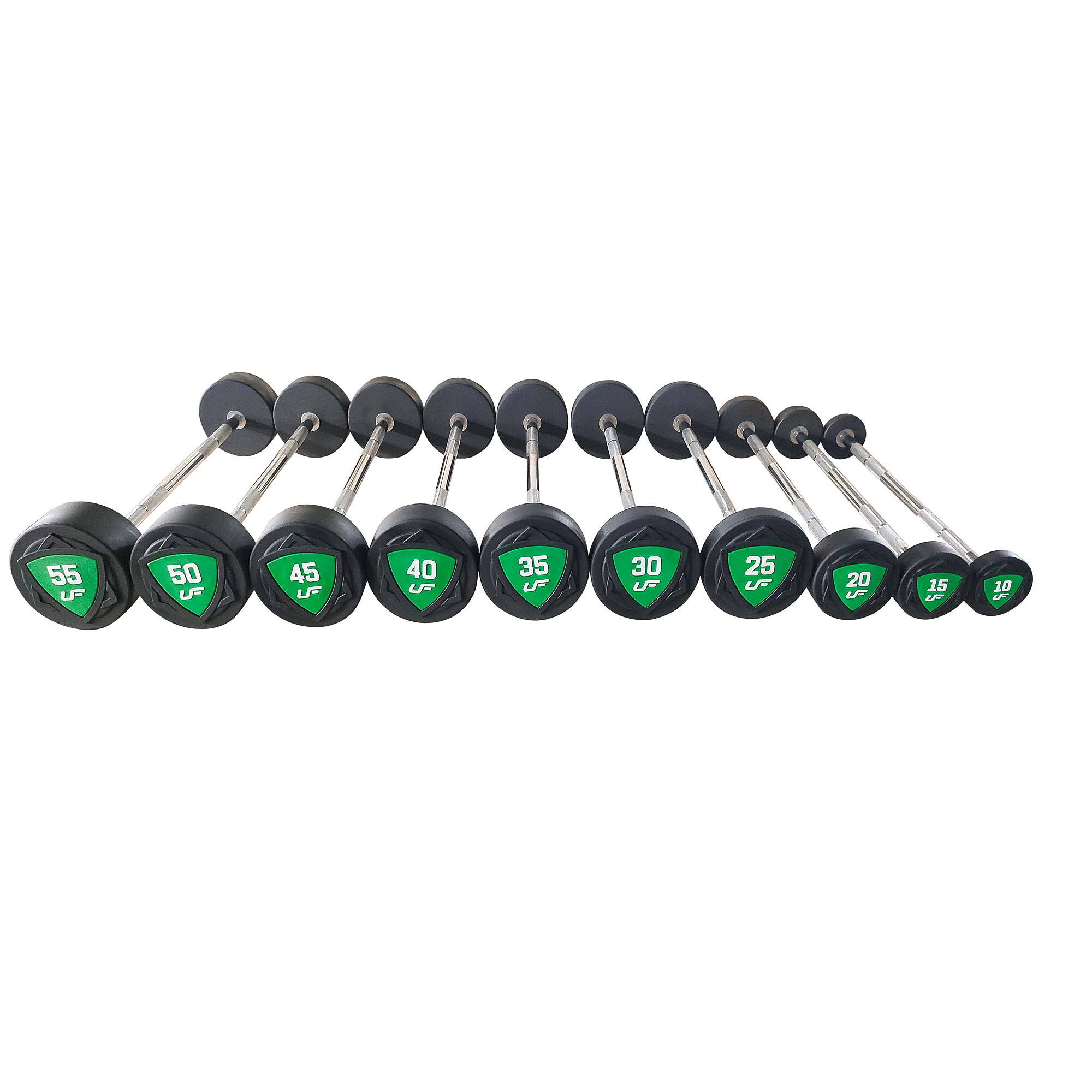 Set gerader Polyurethan-Hanteln 10–55 kg – 325 kg