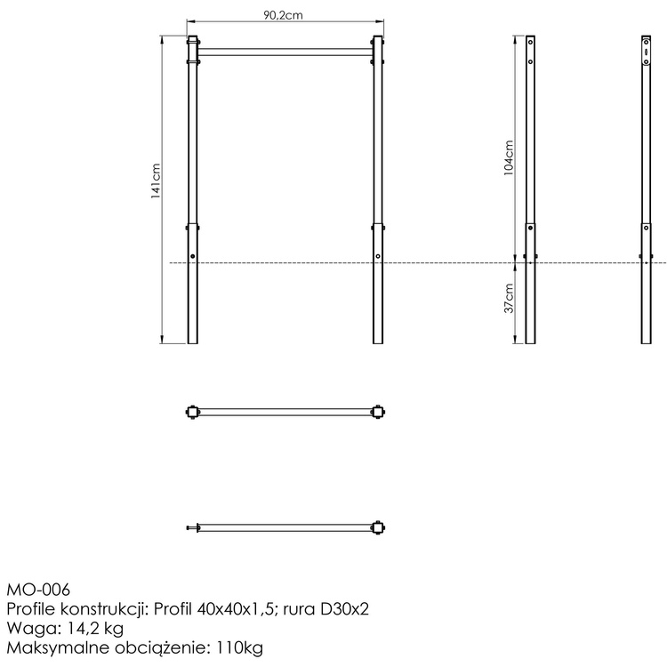Outdoor Dip Station (Lang) MO-006 - Marbo Sport
