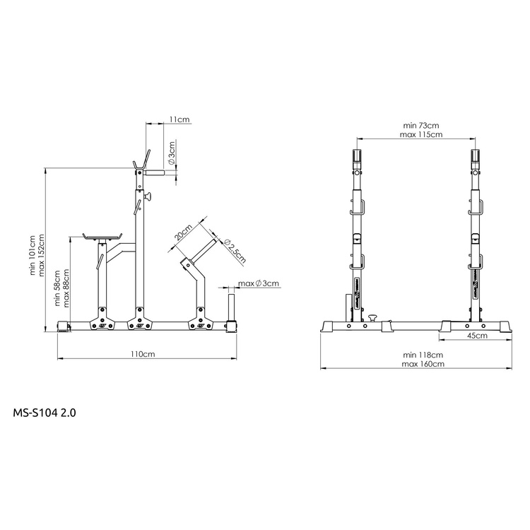 Kombiständer mit Sicherung MS-S104 2.0 - Marbo Sport