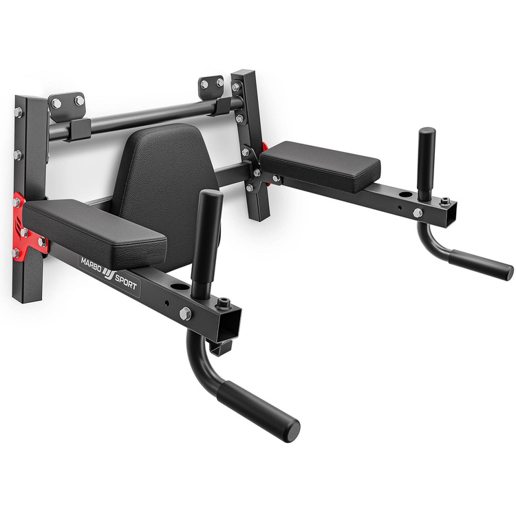 Set MHU1 | Sprossenwand zur Wandmontage 230 x 81 cm MH-U204 + multifunktionelle Klimmzugstange für die Wandmontage (2in1) MH-U205 - Marbo Sport