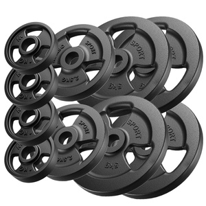 Tri-Grip Guss Hantelscheiben-Set Gewichte mit ø30/31 mm Bohrung | Set  29 kg / 4 x 5 kg + 2 x 2,5 kg + 4 x 1 kg - Marbo Sport