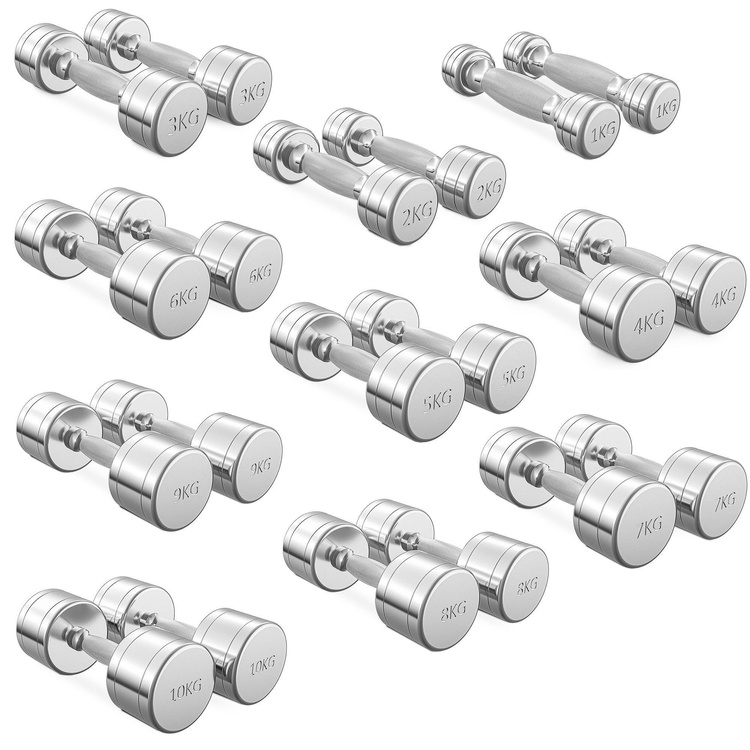 Kurzhantel-Ständer-Set mit 10 Paar Chrom Hanteln 1-10 kg MP-S206 2.0 - Marbo Sport