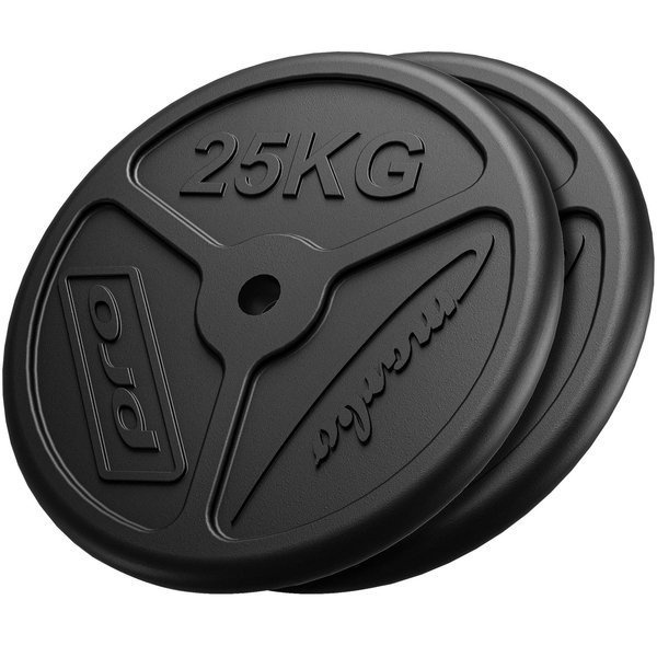 Slim Guss Hantelscheiben-Set Gewichte mit ø30/31 mm Bohrung | Set 50 kg / 2 x 25 kg - Marbo Sport