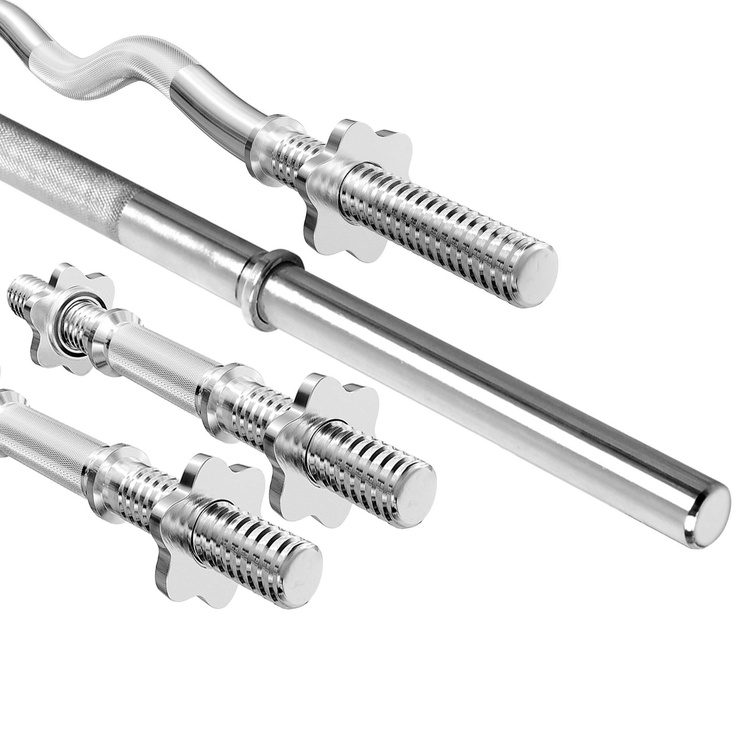 Hantelstangenset Langhantel, SZ-Curlstange, Kurzhantelstangen & Gusseisen Hantelscheiben-Set 3-Grip 83 kg - Marbo Sport