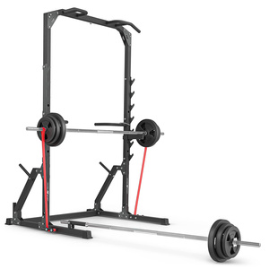 Squat Half-Rack mit Klimmzugstange mit Rack und Dip-Station + Landminenaufsatz MS-U115 2.0 - Marbo Sport